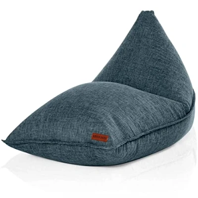 Abbildung von Green Bean Sitzsack Triangle (Indoor XXL 150x100x100cm mit EPS Perlen Füllung , Kuschelig Weich Waschbar), Bodenkissen Liegekissen Sitzkissen Chillkissen