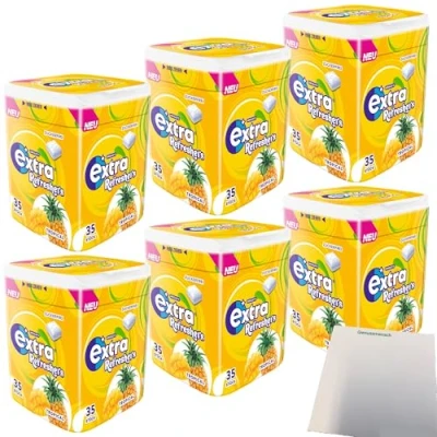 Abbildung von Wrigleys Extra Refreshers Tropical Kaugummi 6er Pack (6x35 Stck. Dose) + usy Block