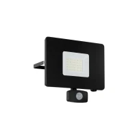 Abbildung von Eglo 97463 LED Outdoor Wandleuchte FAEDO 3 schwarz klar L:20,5cm H:20cm T:5cm Sensor IP44