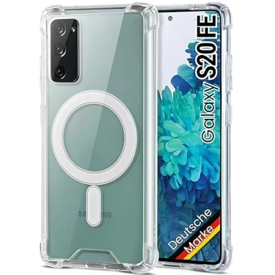 Abbildung von JProtect Magnetische Handyhülle für Samsung Galaxy S20 FE MagSafe Hülle/Stoßfeste Hülle Transparent/Durchsichtige Case Magnet