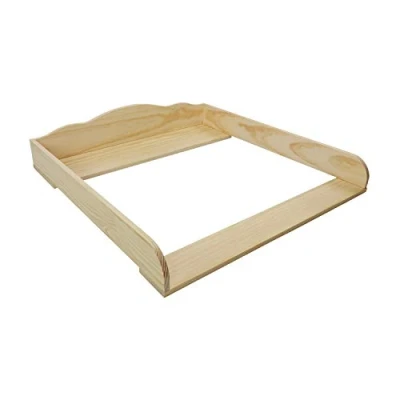 Abbildung von Puckdaddy Oskar 80x78x15 cm Wickelauflage aus Holz in Natur, hochwertiger Wickeltischaufsatz für Kommoden, inkl. Montagematerial zur Wandbefestigung