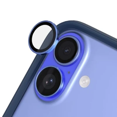 Abbildung von RhinoShield 9H Tempered Glass Kameraprotektoren, kompatibel mit [iPhone 16 Pro Max] Stoß und Kratzfest, hohe Klarheit, explosionssicheren Schutz, Anti Beschlag Technologie Blau
