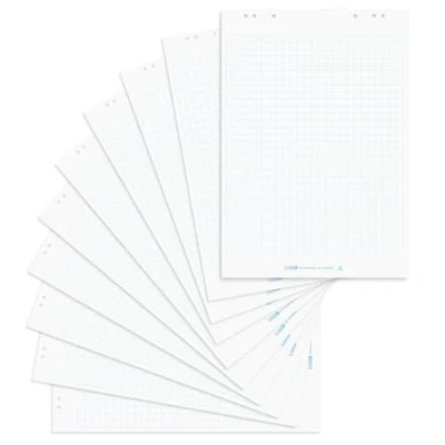 Abbildung von Landré Flipchart Papier, kariert, mit 20 Blatt je Block, flach liegend, 10 Stück