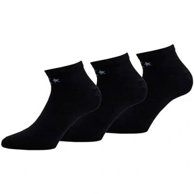Abbildung von Converse 3 Paar Low Cut Socken Knöchellang Glatte Zehennaht Baumwolle Unisex (Schwarz, 35 38)