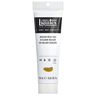 Abbildung von Liquitex 4417234 Professional Heavy Body Acrylfarbe in Künstlerqualität mit ausgezeichneter Lichtechtheit buttriger Konsistenz, 138ml Tube Irisierendes helles Gold