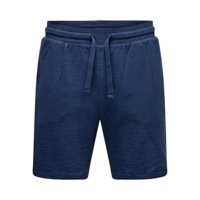 Abbildung von ONLY &amp; SONS Herren Onskian Life Reg Seersucker Shorts Noos, Naval Academy, L