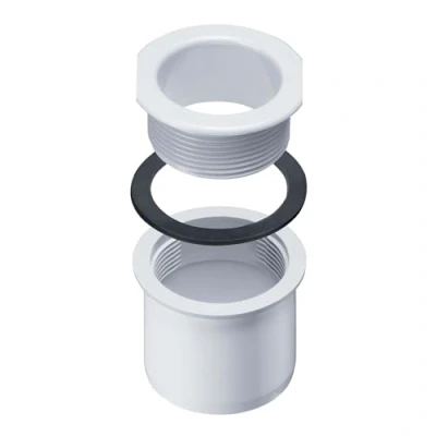 Abbildung von INEFA Ablaufstutzen zum Schrauben für Kastenrinne, PVC NW68/DN50 Weiß Einhangstutzen Dachrinnenzubehör, einfache Montage, Made in Germany