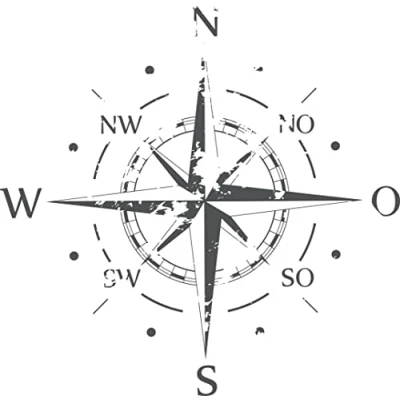 Abbildung von INDIGOS Wandtattoo Kompass Himmelsrichtungen Windrose Marine 120x120 cm Dunkelgrau Dekoration Wandaufkleber für Wohnzimmer Kinderzimmer Büro Schule Firma