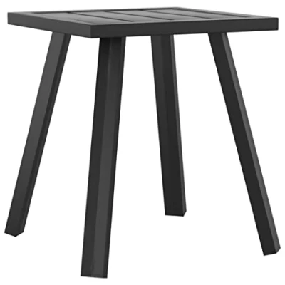 Abbildung von Makastle Gartentisch Wetterfest 34x34x38 cm Balkontisch Beistelltisch Outdoor aus Metall, Kaffee Tisch, Tee Bistro Kleiner Anthrazit