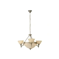 Abbildung von Eglo 85857 Kronleuchter Marbella brüniert Glas alabaster champagner 6 flammig Ø 74cm