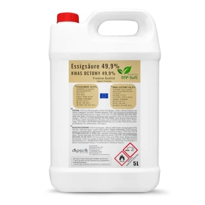 Abbildung von DTP SOFT Essigsäure 49.99% Premium Qualität Essigessenz 50 Prozent (5L)