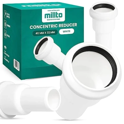 Abbildung von Millto™ Umgekehrte Reduktion 40x32mm Reduzierstück Rohrreduzierung Reduziermuffe Reduzierung Abwasserrohrreduzierstück Wasserleitungsadapter Abwassersysteme PP Rohrverbinder Rohrverschraubung