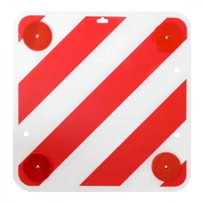 Abbildung von Systafex® Warnschild Warntafel 50x50 cm mit Rückstrahlern für Wohnmobil Boot Fahrradträger, (1 St), 4