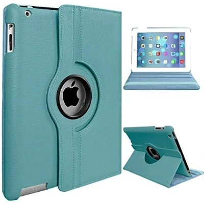 Abbildung von PROTech Smart Schutzhülle für Apple iPad Air (1. Generation) 2013 A1474 A1475 A1476 (360 Grad drehbar, Standfunktion) Türkis