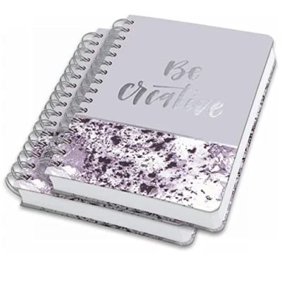 Abbildung von SIGEL JN607/2 Spiralblock Notizblock Bullet Journal Jolie, ca. A5, 2er Pack, dot Lineatur, 240 Seiten, violett/weiß, vegan, aus nachhaltigem Papier hergestellt