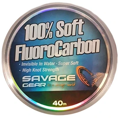 Abbildung von Savage Gear Soft Fluorocarbon 0,36mm 8,4kg 40m Fluorocarbonschnur für Spinnvorfächer, Fluorocarbonvorfach zum Spinnfischen, Vorfachschnur