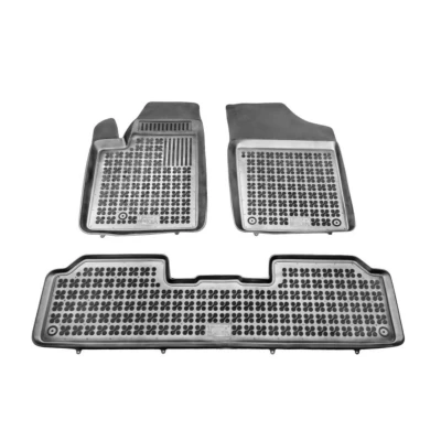 Abbildung von REZAW PLAST 201215 Fußmattensatz Gummi vorne und hinten 3 schwarz Maßgefertigt CITROËN: Berlingo / First I, PEUGEOT: Partner I Combispace