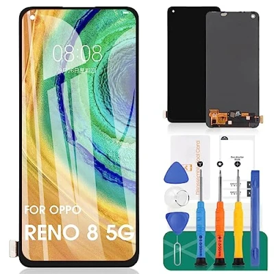 Abbildung von Für Oppo Reno8 5G Bildschirm Ersatz Reno 8 LCD Display Touchscreen Digitizer CPH2359 Reparatur Kits(Black，No Fingerprint Recognition)