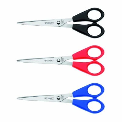 Abbildung von Westcott E 31032 00 Büro Schere, 17 cm, 3 er Set, schwarz/rot/blau
