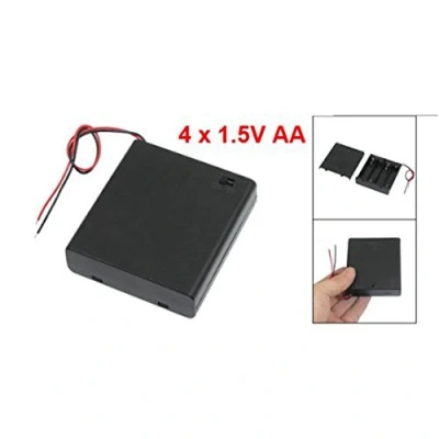 Abbildung von Qerwsdty ON/Off Schalter 5,5 &quot;Leads Batteriehalter Kastenkasten Fuer 4 x 1,5 V AA Batterien