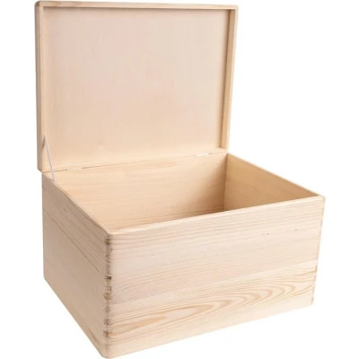 Abbildung von Creative Deco Holzkiste Große mit Deckel 40x30x24 cm (1cm), Holzbox Kasten