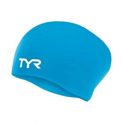 Abbildung von TYR Schwimmkappe, Silikon, für langes Haar, Blau