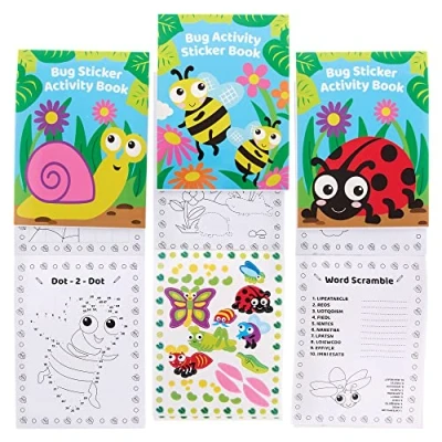 Abbildung von Baker Ross FX778 Käfer Sticker Aktivitätsbücher 8er Packung, Bücher Partytütenfüller für Kinder