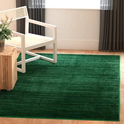 Abbildung von Safavieh Modern Teppich für Wohnzimmer, Esszimmer, Schlafzimmer Vision Collection, Kurzer Flor, Grün, 91 X 152 cm