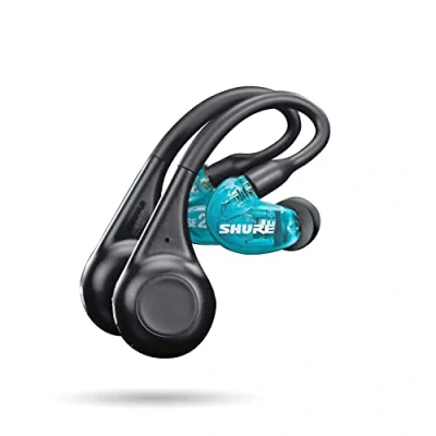 Abbildung von Shure AONIC 215 TW2 True Wireless Sound isolierende Ohrhörer mit Bluetooth 5 Technologie, Premium Audio tiefem Bass, sicherer Anpassung Over The Ohr, 32 Stunden Akkulaufzeit (Gen 2) Blau