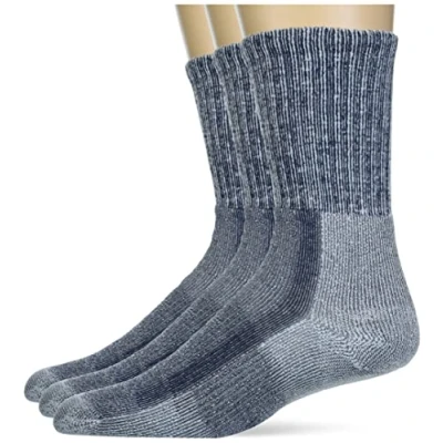 Abbildung von Thorlos Herren LTH Thick Padded Light Weight Crew Hiking Sock Wandersocken, Marineblau, Large (6er Pack)