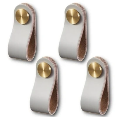Abbildung von HOOZ Möbelgriff aus PU Leder robust und langlebig in 4 Farbvarianten als (Set, St., für Schränke Schubladen), 14 cm x 2,5