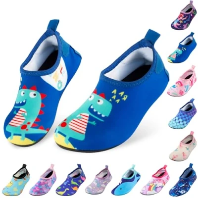 Abbildung von OWANVION Kinder Wasserschuhe schnell trocken rutschfest Wasser Haut barfuß Schwimmen Aqua Socken für Strand Pool Jungen, Mädchen, Kleinkind, Säugling