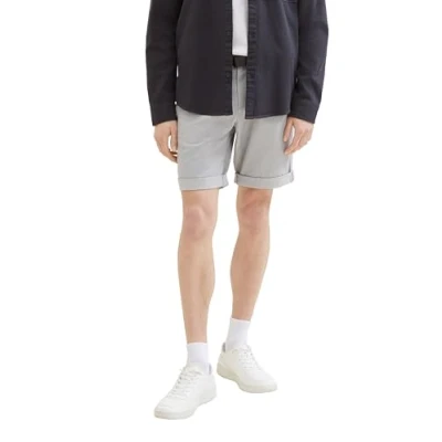Abbildung von TOM Tailor Denim MIT GÜRTEL Shorts, Herren, Größe: Small, Grey white mini houndstooth