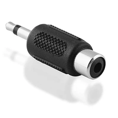 Abbildung von BestPlug Audio Adapter Aux in Out, 3,5mm Mono Klinke Stecker männlich auf Cinch Buchse Kupplung weiblich, Schwarz