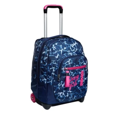 Abbildung von Seven TROLLEY, 2 in 1, Schulranzen mit Rollen, Rucksack Trolleyfunktion für Kinder, ab 1. Klasse, Schule, Reisen, Mädchen&amp;Jungen, blau/pink, DYED HEARTS