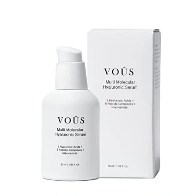 Abbildung von 8 Faches Hyaluron Serum mit Argireline, Matrixyl 50 ml + Niacinamide fach Peptide Anti Aging vegan, clean und natürliche Feuchtigkeitspflege by VOÛS skincare