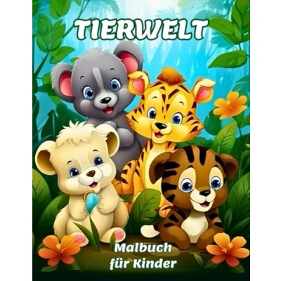 Abbildung von TIERWELT Malbuch für Kinder: realistische Malvorlagen mit niedlichen Waldtieren