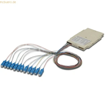 Abbildung von DIGITUS LWL Spleiß Kassette 12 Pigtails Vormontiert SC OM3 Durchgefärbt nach DIN IEC 60304 Reinweiß