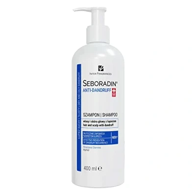 Abbildung von Seboradin Anti Dandruff Antischuppen Shampoo Haarshampoo für Haar Und Kopfhaut mit Schuppen Haarkur Intensive Haarpflege Damen Herren gegen Piroctone Olamine Thymol 400 ml