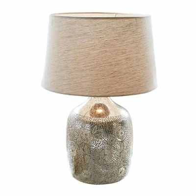 Abbildung von Mirabeau Tischleuchte Tischlampe Leonarda antiksilber/creme