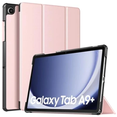 Abbildung von TiMOVO Hülle für Samsung Galaxy Tab A9+/A9 Plus 11 Zoll 2023 SM X210/X216/X218, Schlank Leicht Schutzhülle mit Ständer &amp; Harter Rückseite All New A9+ Tablet, Rosa