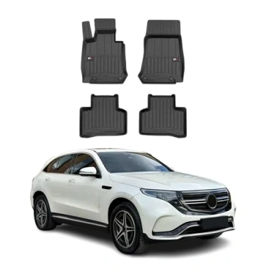 Abbildung von OMAC Gummi Fußmatten kompatibel mit Mercedes EQC N293 2020 2024 Premium TPE Automatten 4tlg