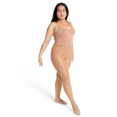 Abbildung von Capezio Damen Ultra Soft Transition Tight with Self Knit Waistband Strumpfhose, Toasted Almond, X Large