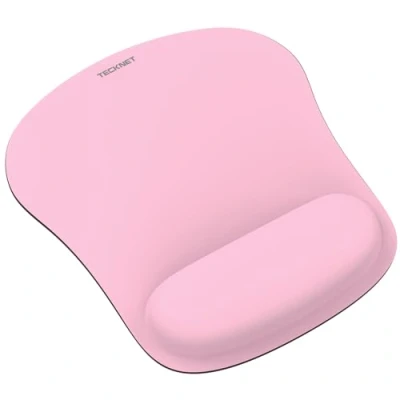 Abbildung von TECKNET Mauspad mit Gelkissen, Memory Foam Mousepad Ergonomisches Wasserdicht Komfort Mausmatte Handgelenkpolster Handauflage für Alle Maus Offfice Heim Computer Laptop, Pink