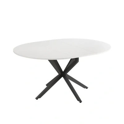 Abbildung von Vicco Esstisch Loyd, Weiß/Schwarz, 120 x 76.5 cm ausziehbar