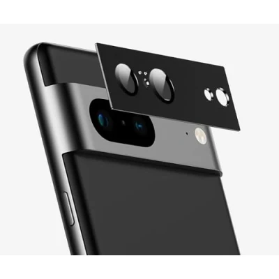 Abbildung von GIOPUEY [Kompletter Schutz Kameraschutz Kompatibel mit Google Pixel 8, [Doppelter Schutz] Metall Ring + Schutzglas, Black