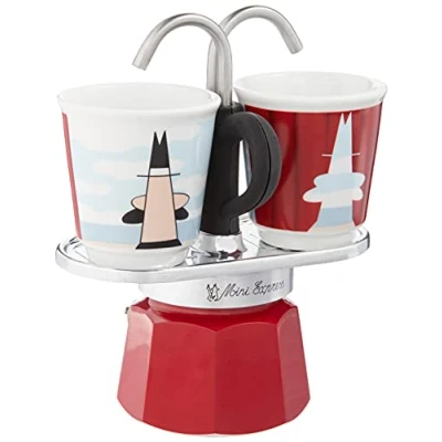 Abbildung von BIALETTI Espressokocher &quot;Mini Express Magritte&quot;, 0,09 l Kaffeekanne, (1 + 2 Espressobecher, 90 ml)