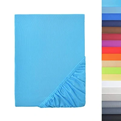 Abbildung von Spannbettlaken Microfaser Spannbettlaken, NatureMark, Polyester, Gummizug: rundum, viele Größen und Farben Markenware, 120x200 cm, Türkis