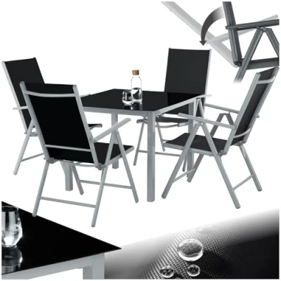 Abbildung von tectake Essgruppe Stabia, (Set, 5 tlg), Gartenmöbel Sets