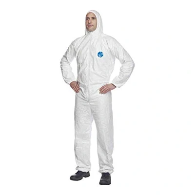 Abbildung von DuPont Tyvek 200 EasySafe Chemikalienschutzkleidung mit Kapuze, Kategorie III, Typ 5 und 6 Weiß Größe L